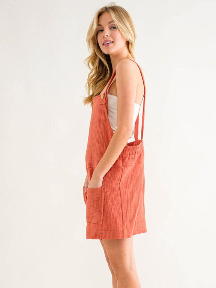 WOMEN'S SLEEVELESS FRONT POCKETS OVERALL