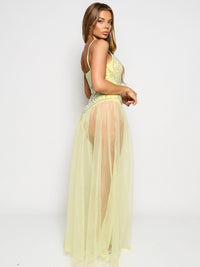 WOMEN'S SLEEVELESS V-NECK STUDS MAXI DRESS
