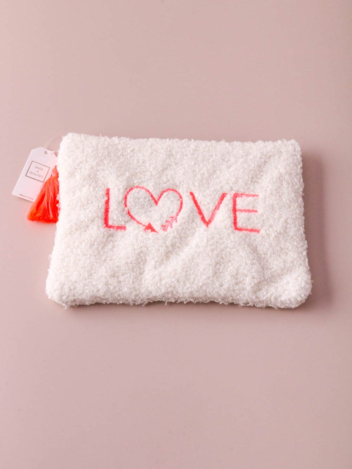 WOMEN'S COSMETIC GRAPHIC LOVE FURRY BAG