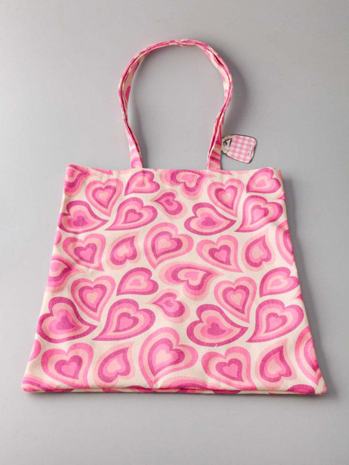 WOMEN'S HEARTS PRINT MULTI PURPOSE TOTE BAG