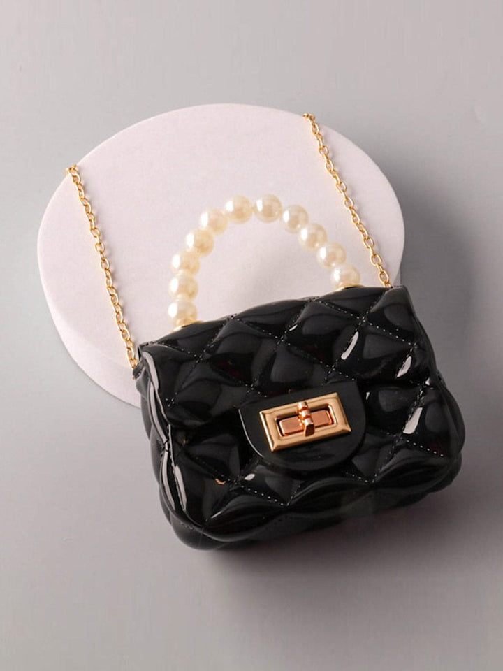 FASHION ASSORTED COLORS PEARL DETAILED HANGBAG