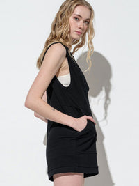 WOMEN'S SLEEVELESS V-NECK FRONT POCKET ROMPER