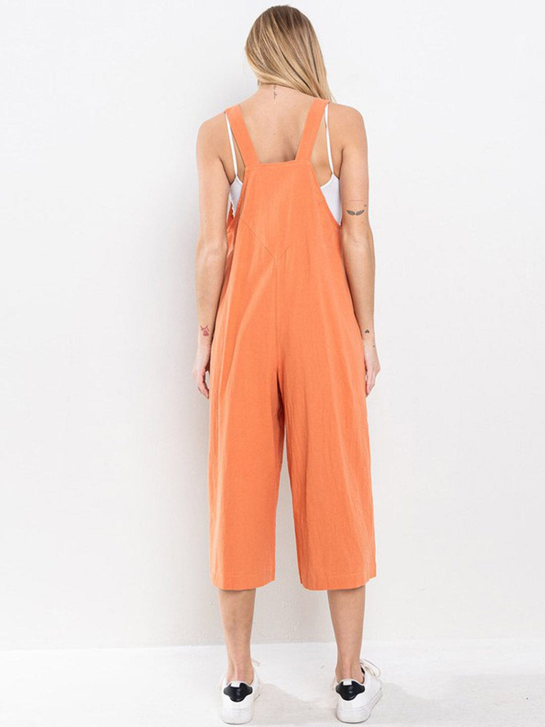 WOMEN'S SLEEVELESS POCKETS WIDE LEG JUMPSUIT