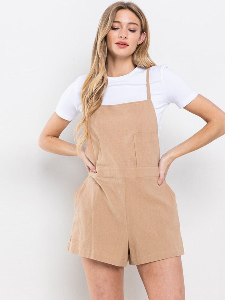 WOMEN'S SLEEVELESS POCKETS ELASTIC WAIST ROMPER