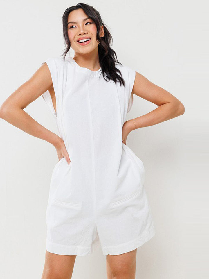 WOMEN'S SLEEVELESS POCKETS ROMPER
