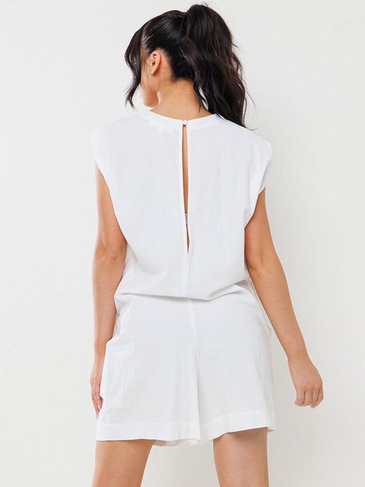 WOMEN'S SLEEVELESS POCKETS ROMPER