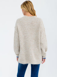 WOMEN'S LONG SLEEVE BUTTON CLOSURE FRONT POCKETS CARDIGAN