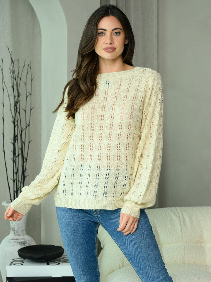 WOMEN'S LONG SLEEVE CHEVRON SWEATER