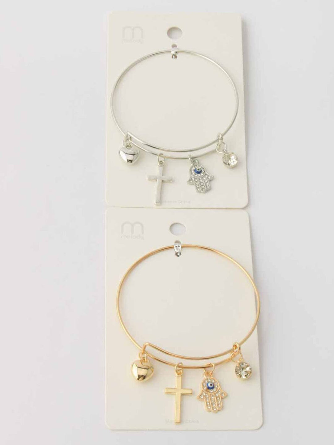 WOMEN'S FASHION GOLD & SILVER MULTI CHARMS BRACELET