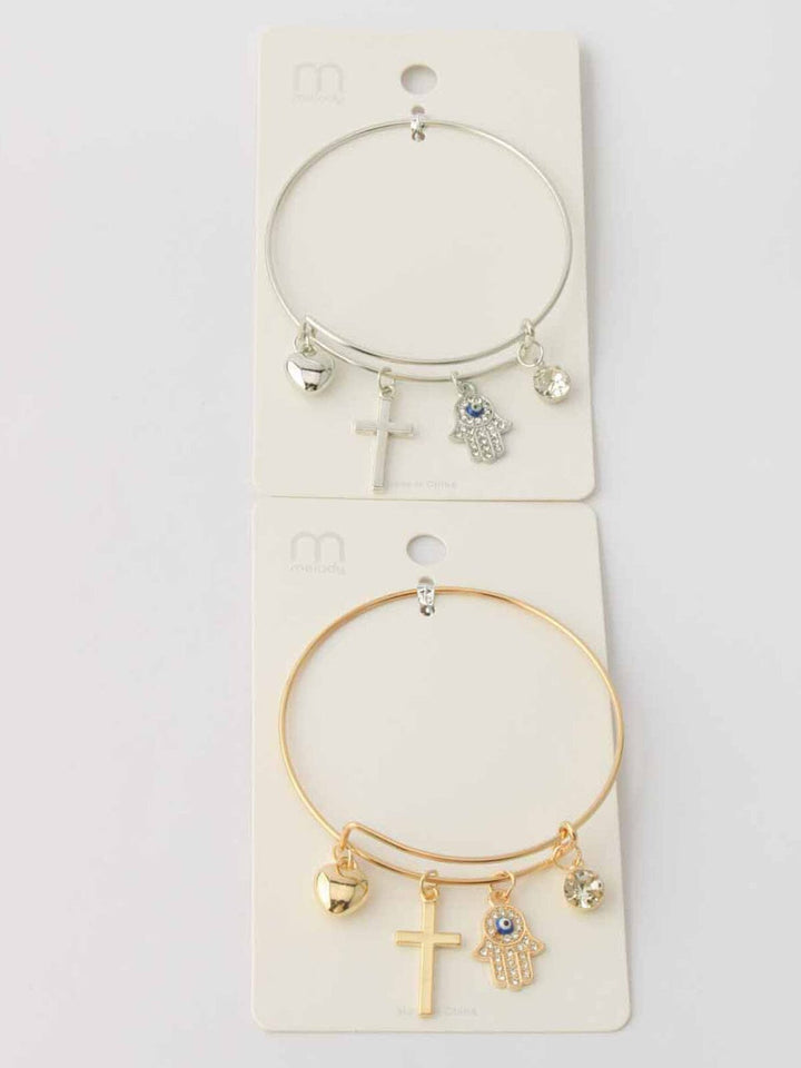 WOMEN'S FASHION GOLD & SILVER MULTI CHARMS BRACELET