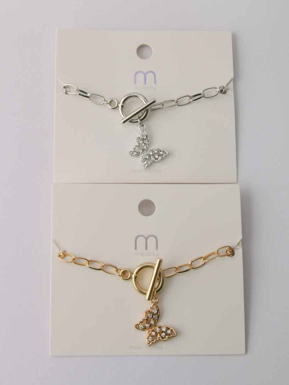 WOMEN'S GOLD & SILVER CHAIN BUTTERFLY BRACELET