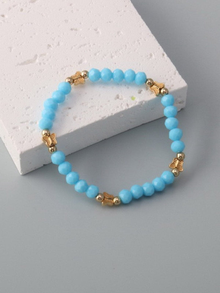 WOMEN'S ASSORTED COLORS BEADS BUTTERFLY BRACELET