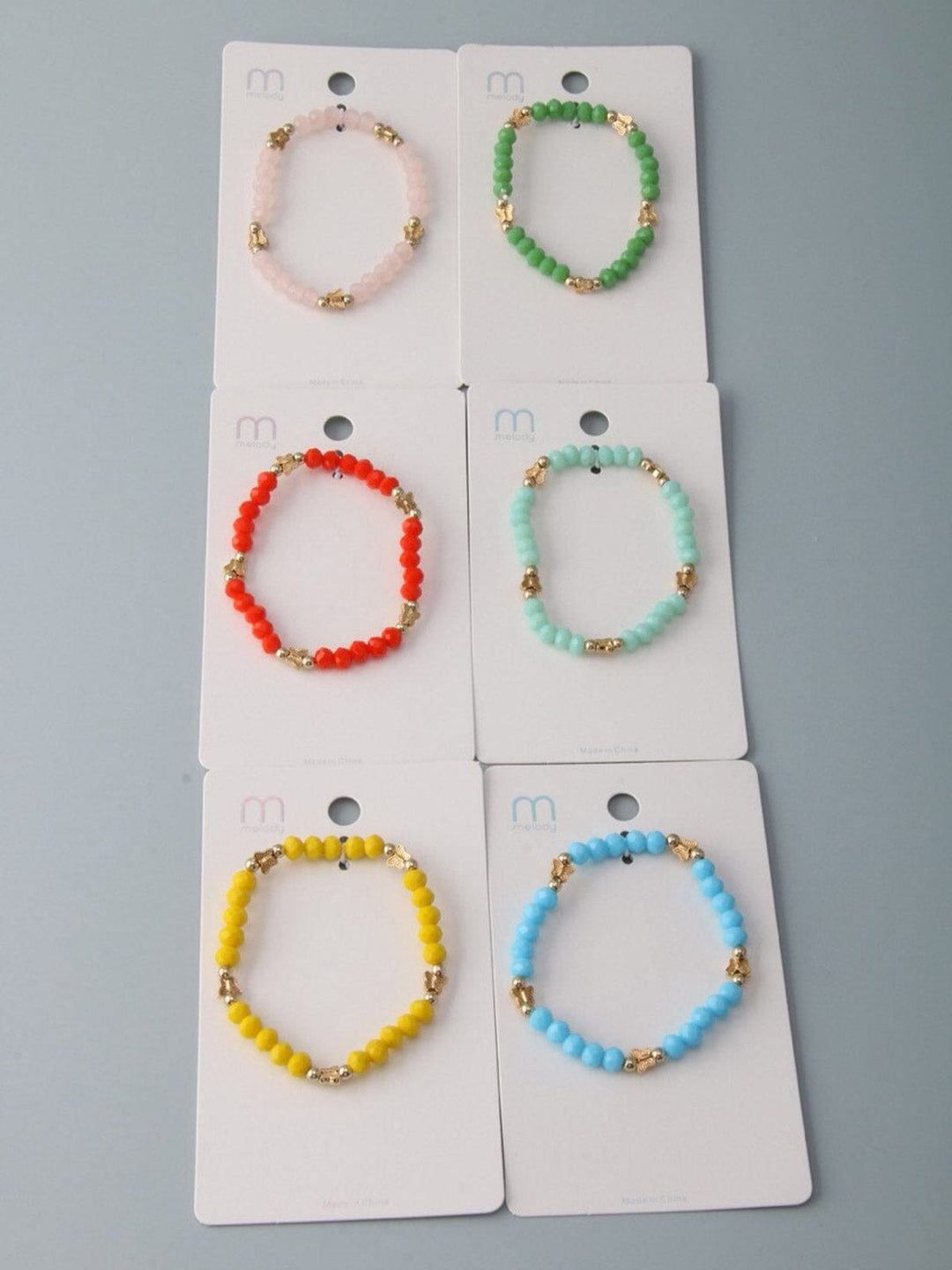 WOMEN'S ASSORTED COLORS BEADS BUTTERFLY BRACELET