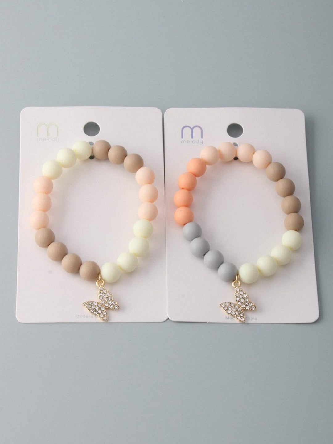 WOMEN'S ASSORTED COLORS STONES BUTTERFLY BRACELET