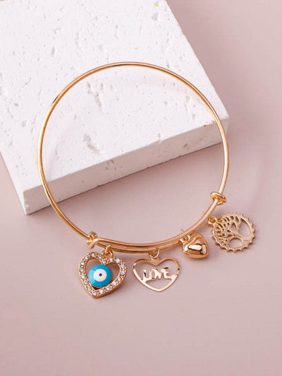 WOMEN'S GOLD & SILVER ASSORTED CHARMS BRACELET