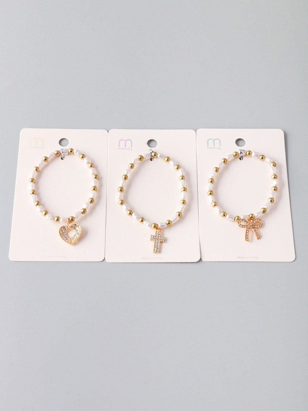 WOMEN'S PEARL ASSORTED PENDANTS BRACELET