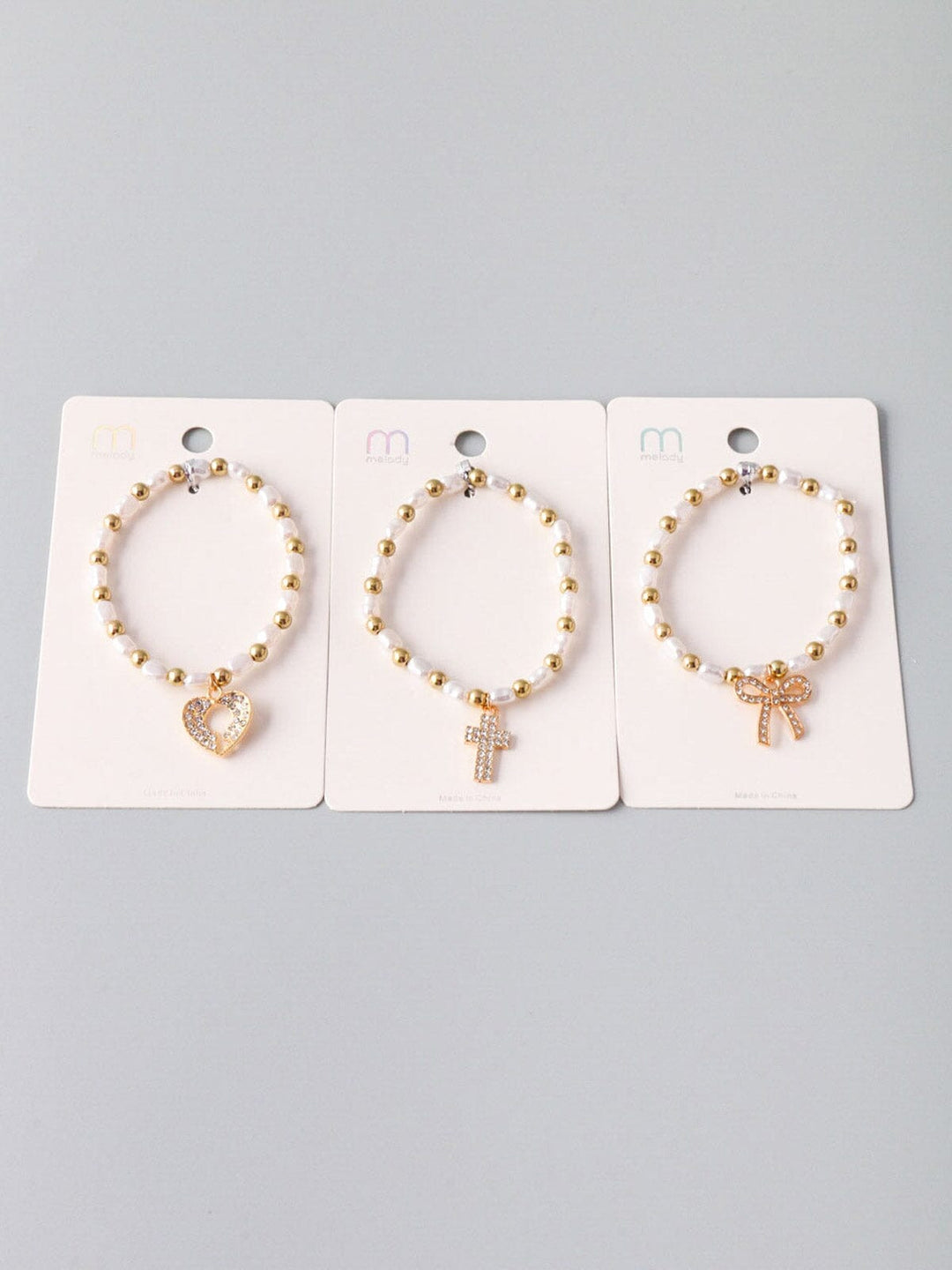 WOMEN'S PEARL ASSORTED PENDANTS BRACELET