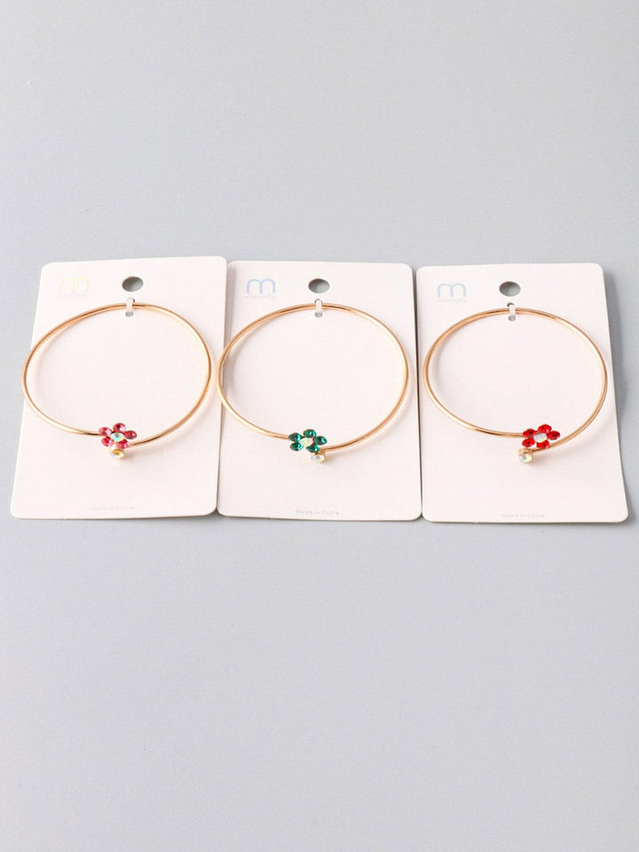 WOMEN'S FASHION GOLD ASSORTED FLOWER BRACELET