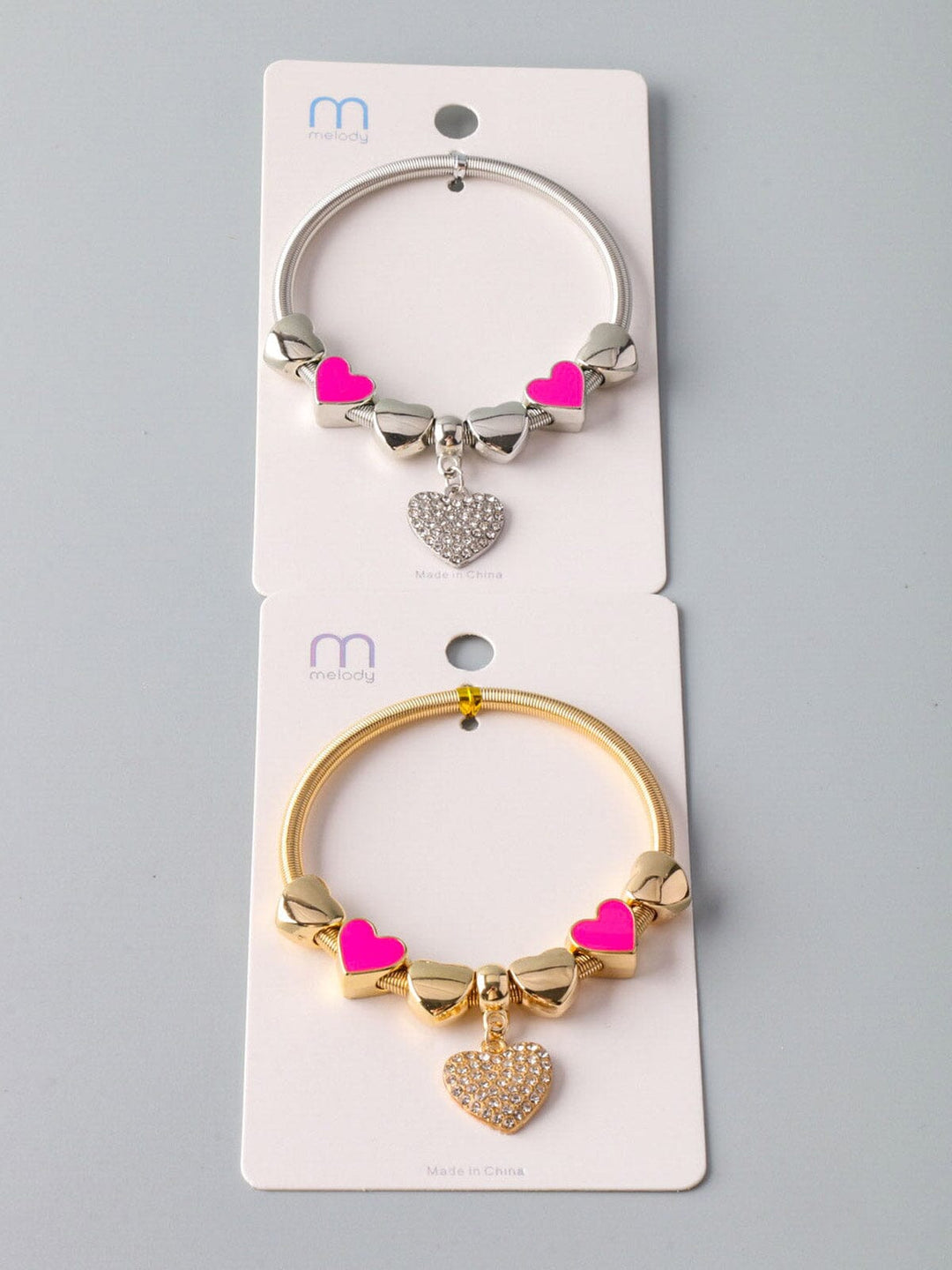 WOMEN'S GOLD & SILVER HEART BRACELET