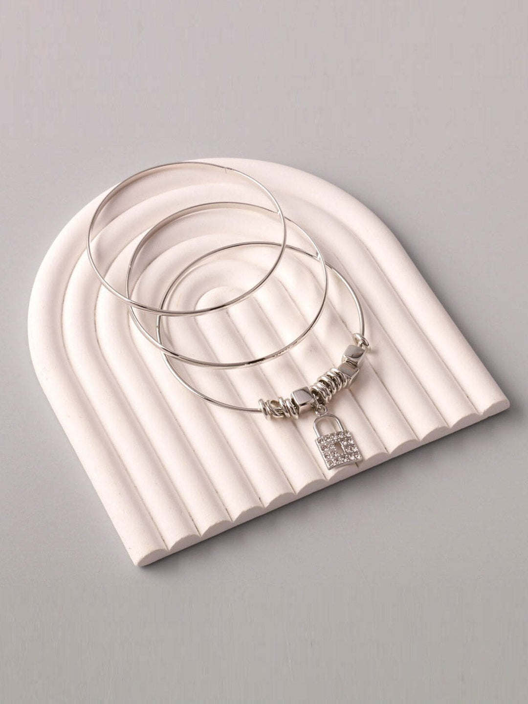 WOMEN'S FASHION GOLD & SILVER LOCKS BRACELET