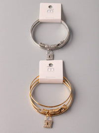 WOMEN'S FASHION GOLD & SILVER LOCKS BRACELET