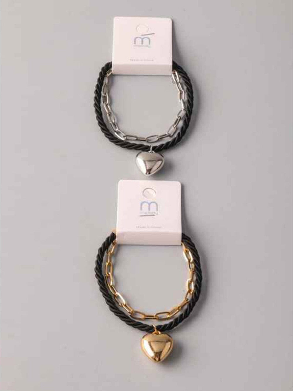 FASHION ASSORTED COLORS HEART PENDANT BRACELET