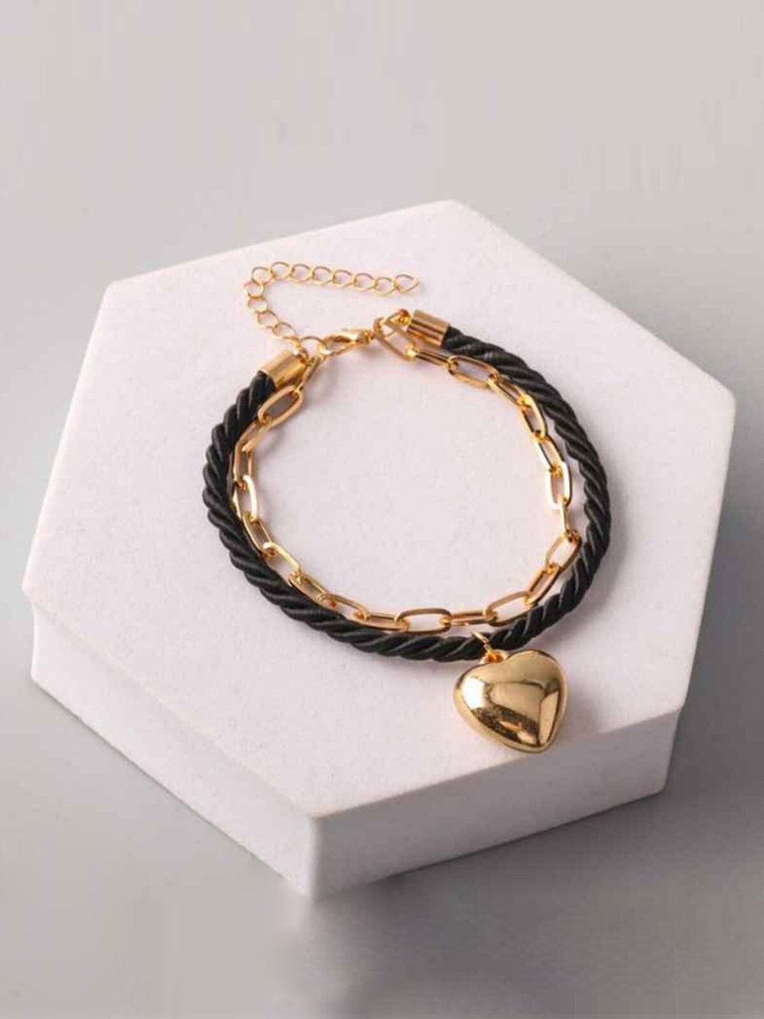 FASHION ASSORTED COLORS HEART PENDANT BRACELET