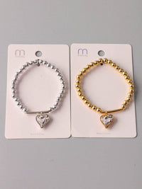 WOMEN'S FASHION GOLD & SILVER HEART BRACELET