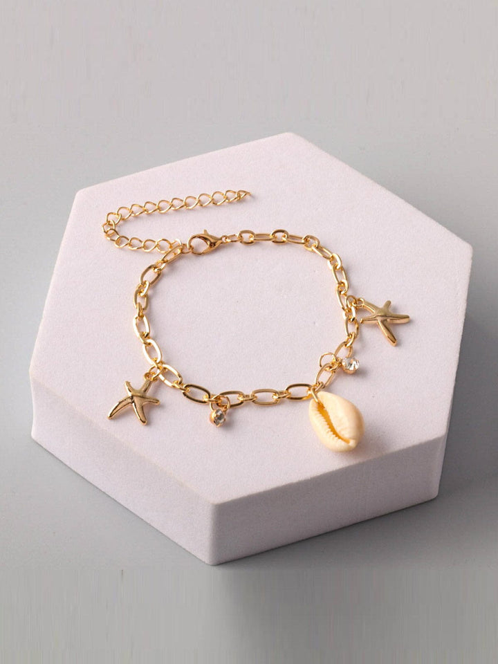 WOMEN'S FASHION GOLD & SILVER MULTI PENDANTS BRACELET