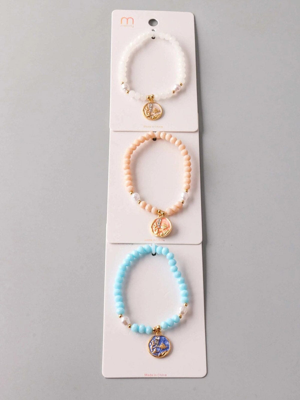 FASHION ASSORTED COLORS PENDANT PEARL SEA BRACELET