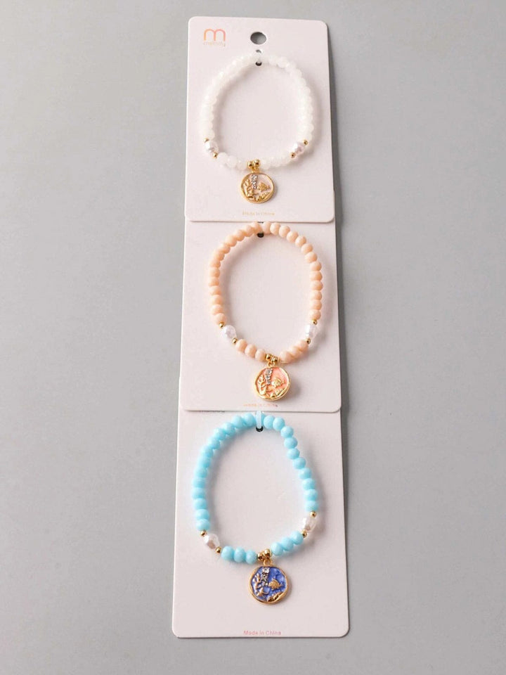 FASHION ASSORTED COLORS PENDANT PEARL SEA BRACELET