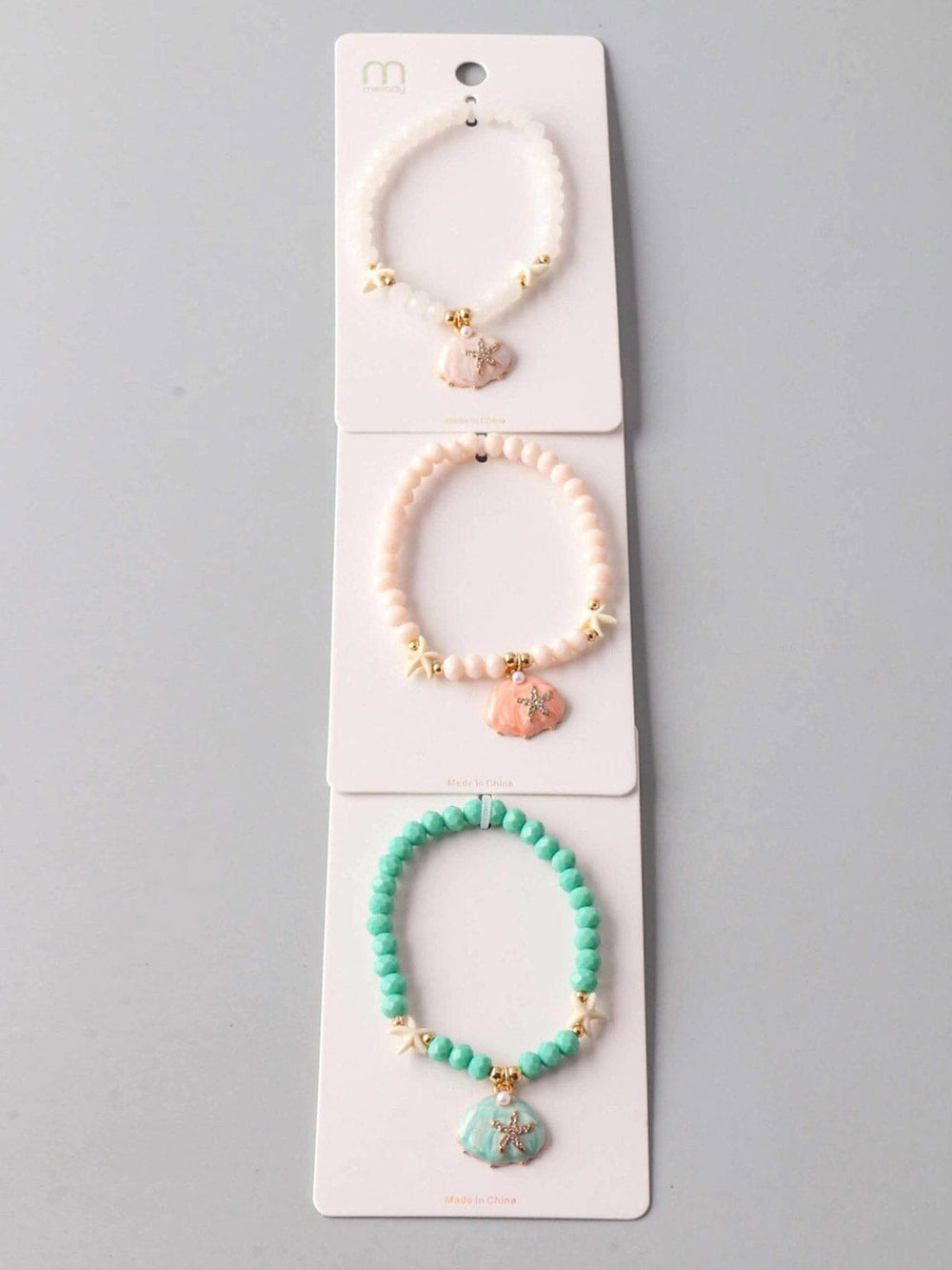 FASHION ASSORTED COLORS PENDANT PEARL SEA STAR BRACELET