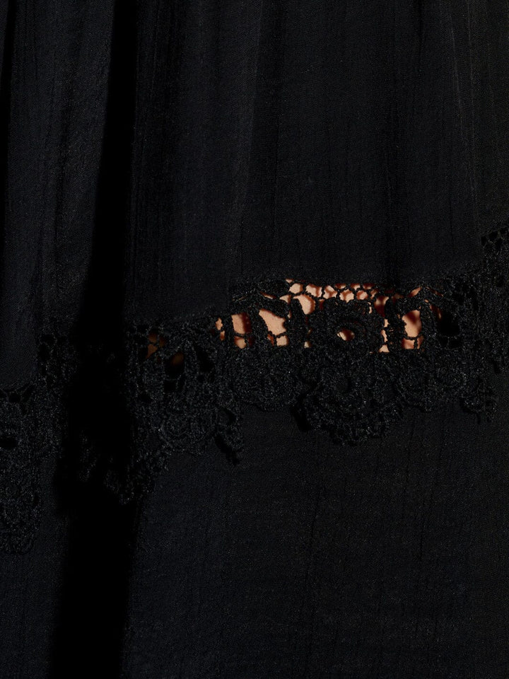 WOMEN'S SLEEVELESS SMOCK TIERED TRIM DETAILED MAXI DRESS