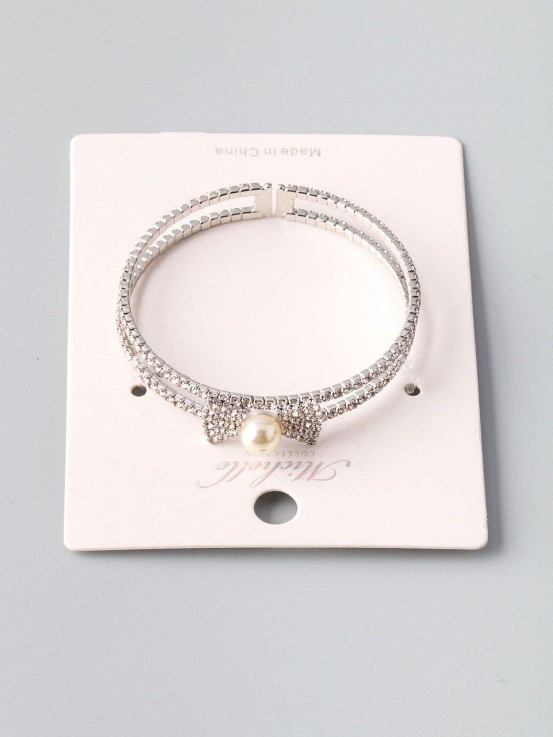 WOMEN'S SILVER PEARL STONES BRACELET