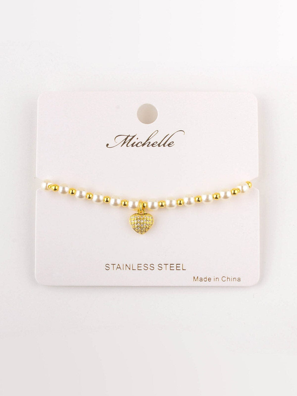 FASHION STAINLESS STEEL PEARL BRACELET