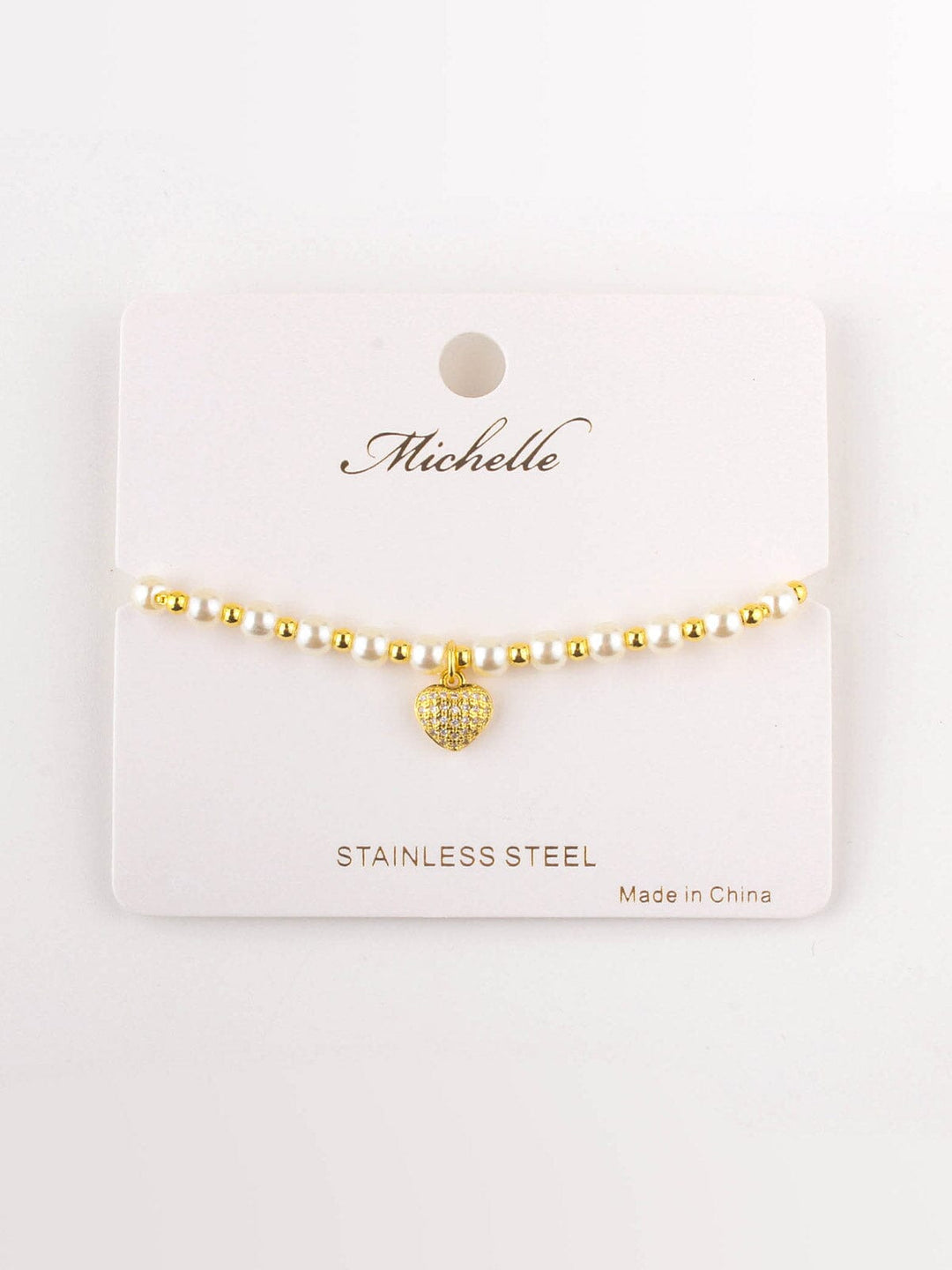 FASHION STAINLESS STEEL PEARL BRACELET