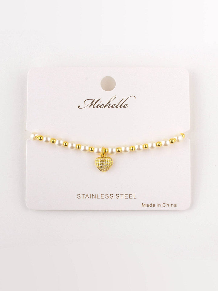 FASHION STAINLESS STEEL PEARL BRACELET