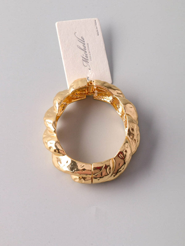 FASHION TWIST GOLD CUFF BRACELET