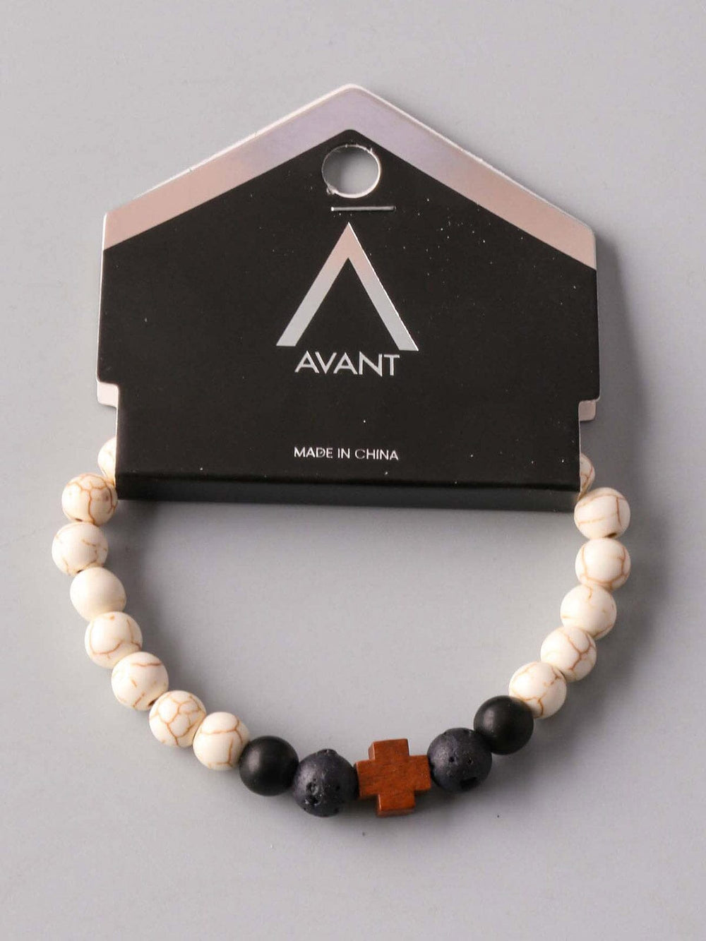 FASHION WHITE & BLACK BEADS CROSS BRACELETS