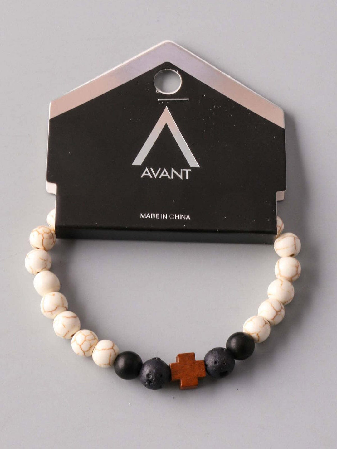 FASHION WHITE & BLACK BEADS CROSS BRACELETS