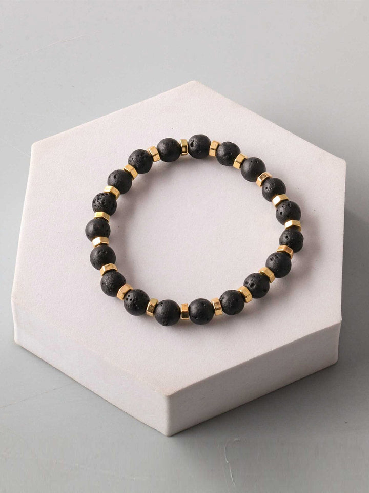 FASHION BLACK & GOLD BEADS BRACELETS