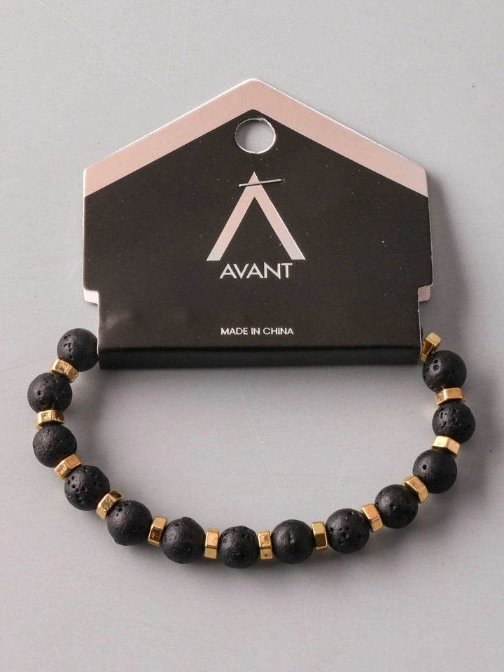 FASHION BLACK & GOLD BEADS BRACELETS
