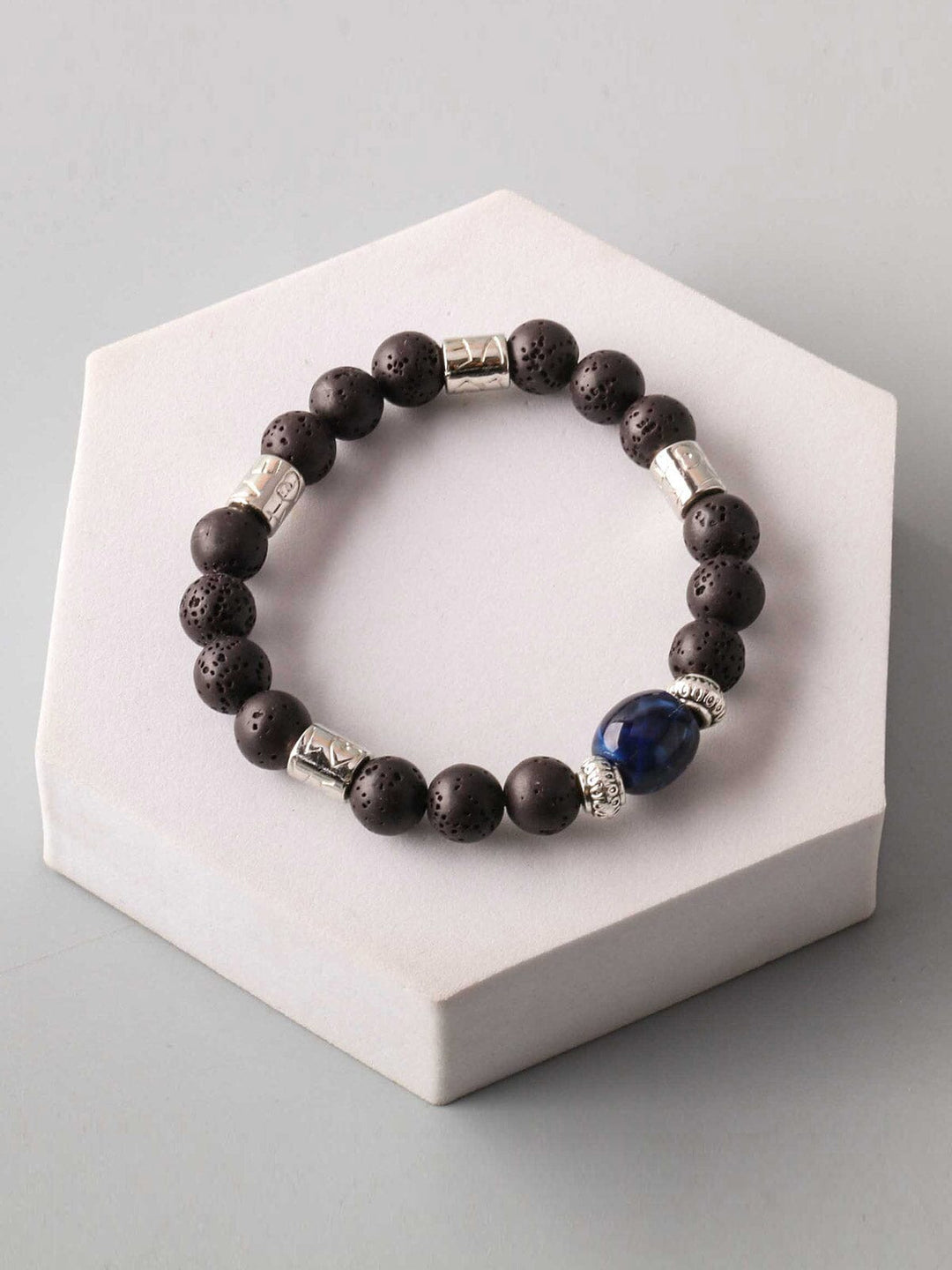 FASHION BLACK & SILVER BEADS BRACELETS