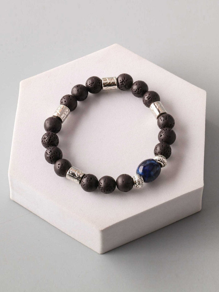 FASHION BLACK & SILVER BEADS BRACELETS