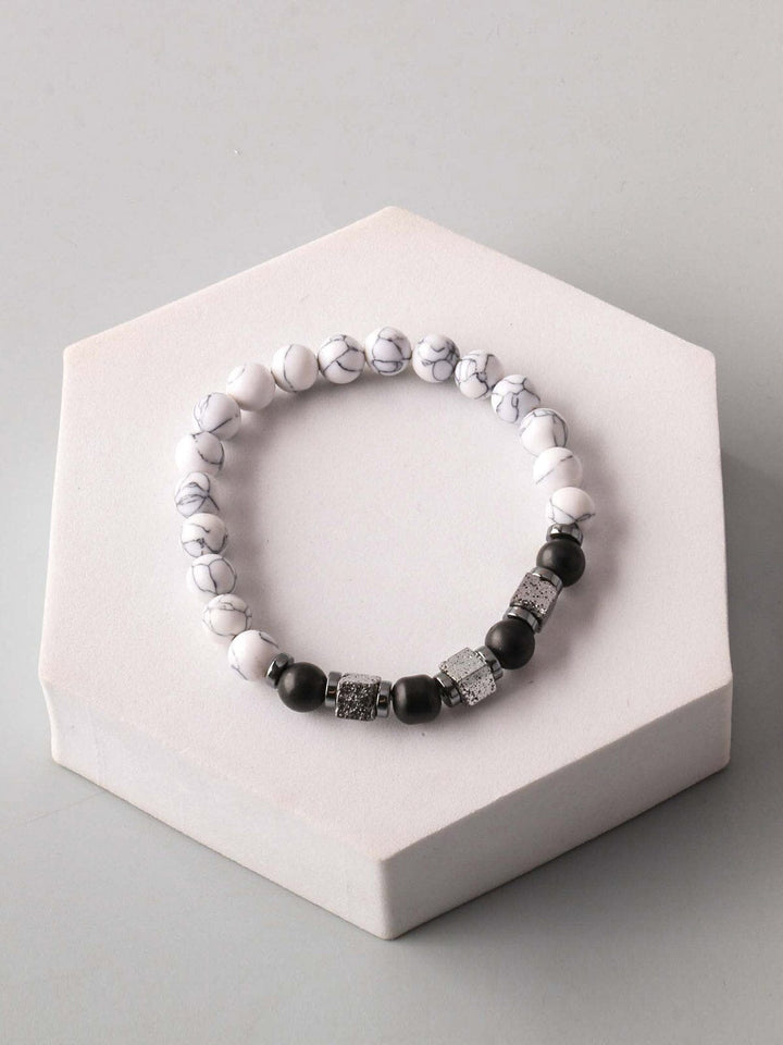 FASHION BLACK & WHITE BEADS BRACELETS