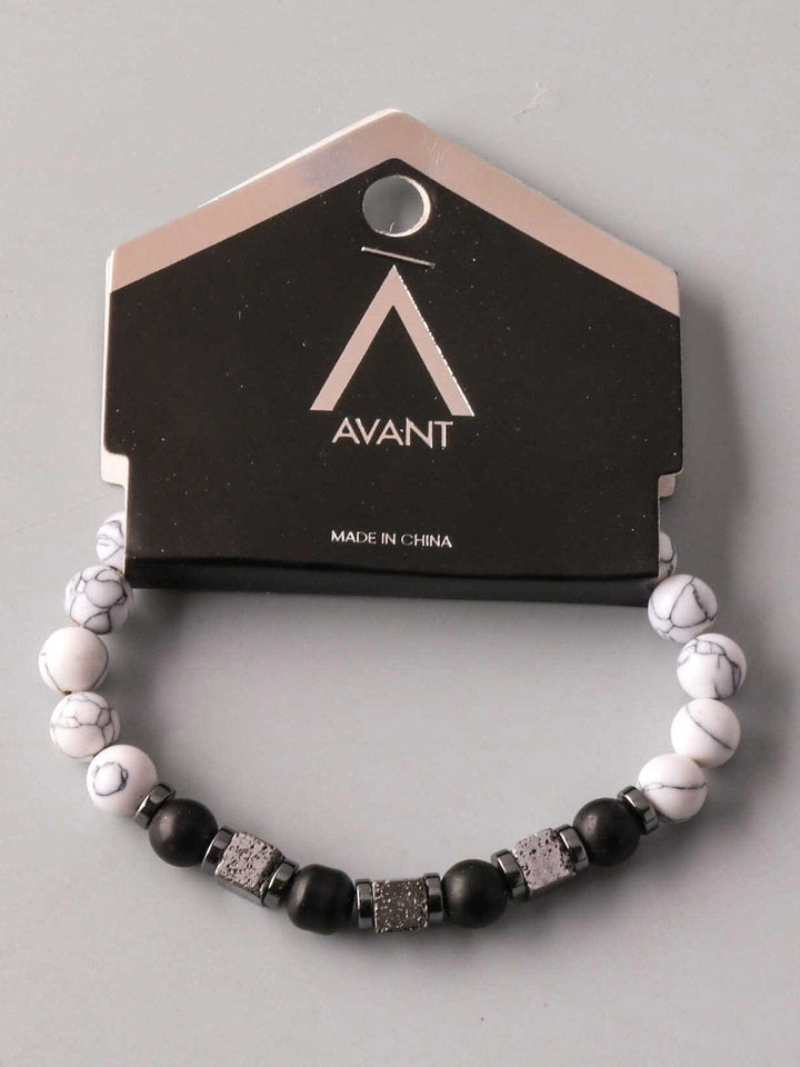 FASHION BLACK & WHITE BEADS BRACELETS