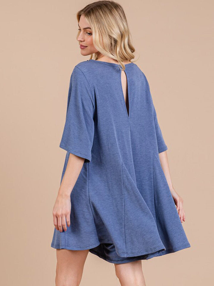 WOMEN'S SHORT SLEEVE FRONT POCKET ROMPER