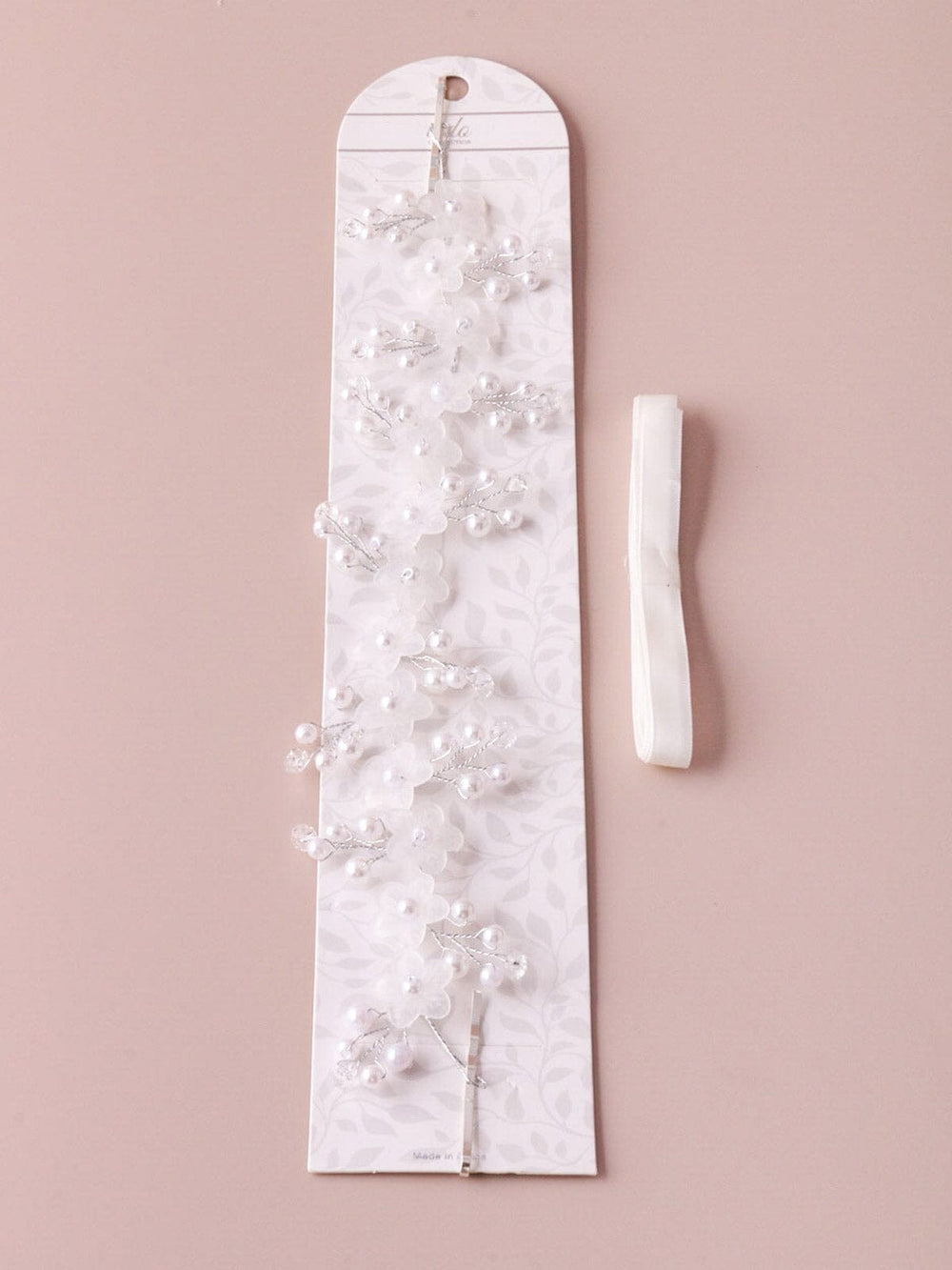 WOMEN'S WHITE PEARL FLOWER DESIGN HAIR PINS