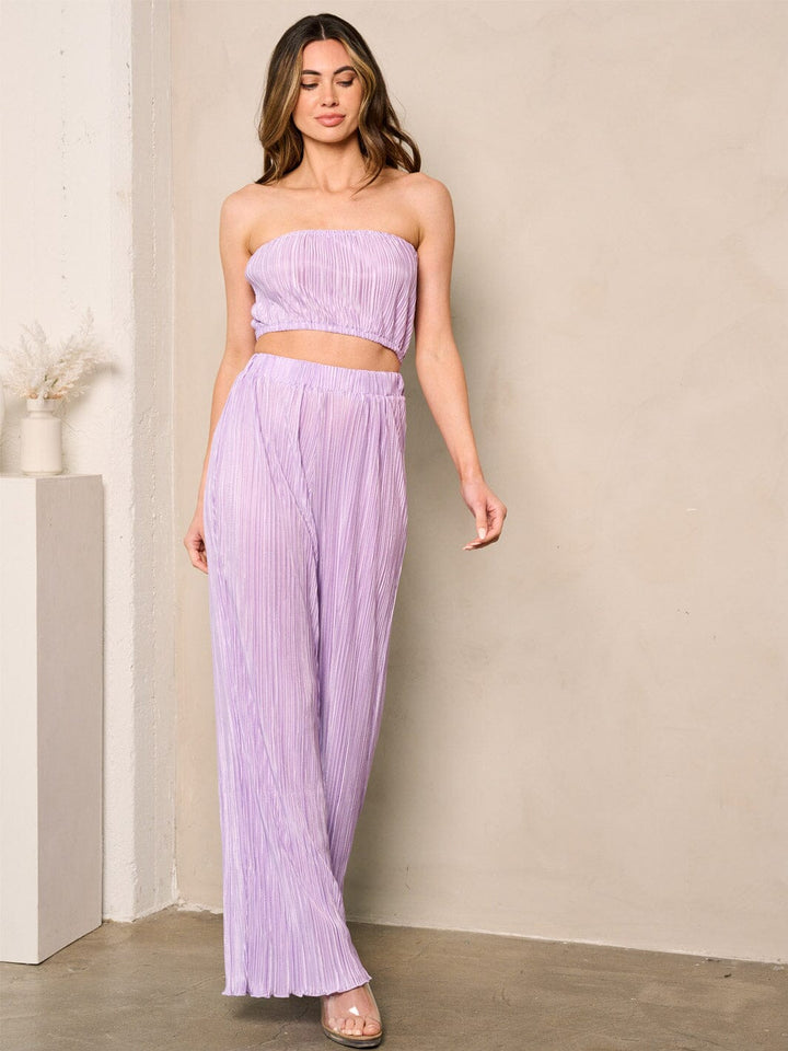 WOMEN'S SLEEVELESS CROP TOP & PANTS RIBBED 2PC. SET