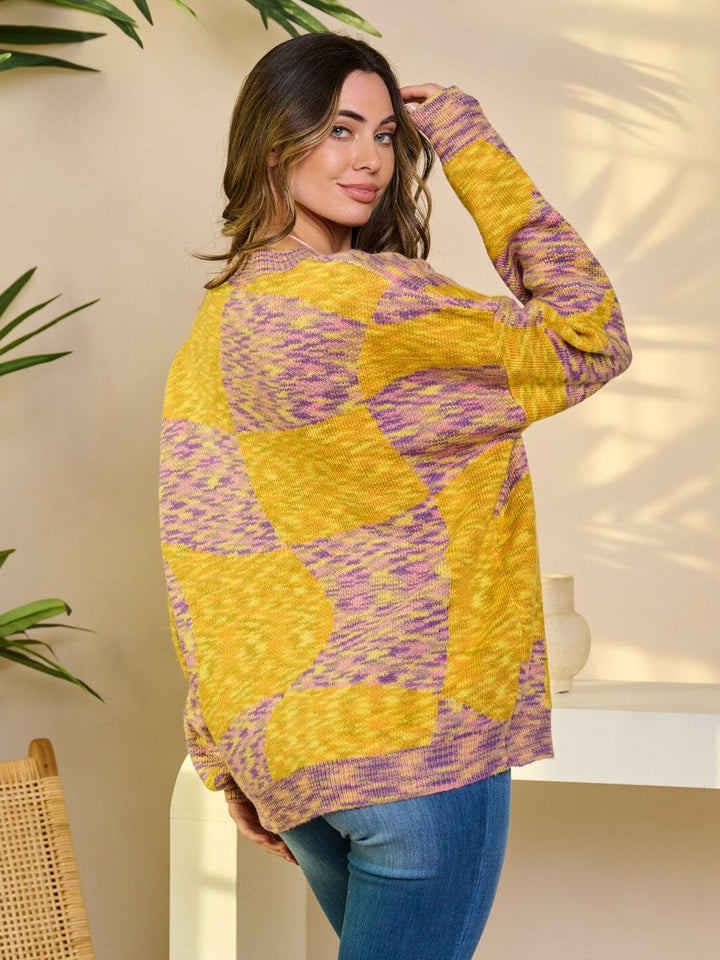 WOMEN'S LONG SLEEVE PULLOVER MULTI SWEATER